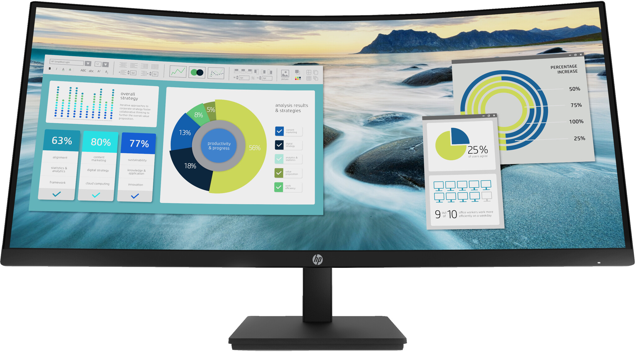 HP Printing & Computing HP P34hc G4 34" WQHD Curved USB-C Zakelijke Monitor