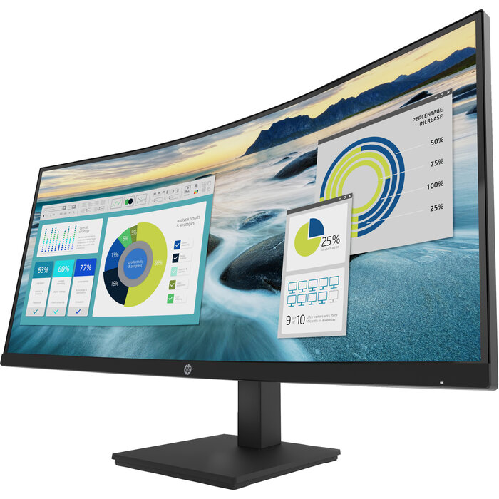 HP Printing & Computing HP P34hc G4 34" Curved WQHD USB-C Monitor (21Y56AA#ABB)