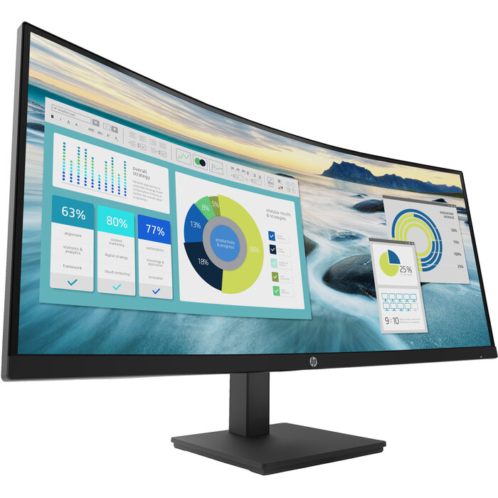 HP Printing & Computing HP P34hc G4 34" Curved WQHD USB-C Monitor (21Y56AA#ABB)