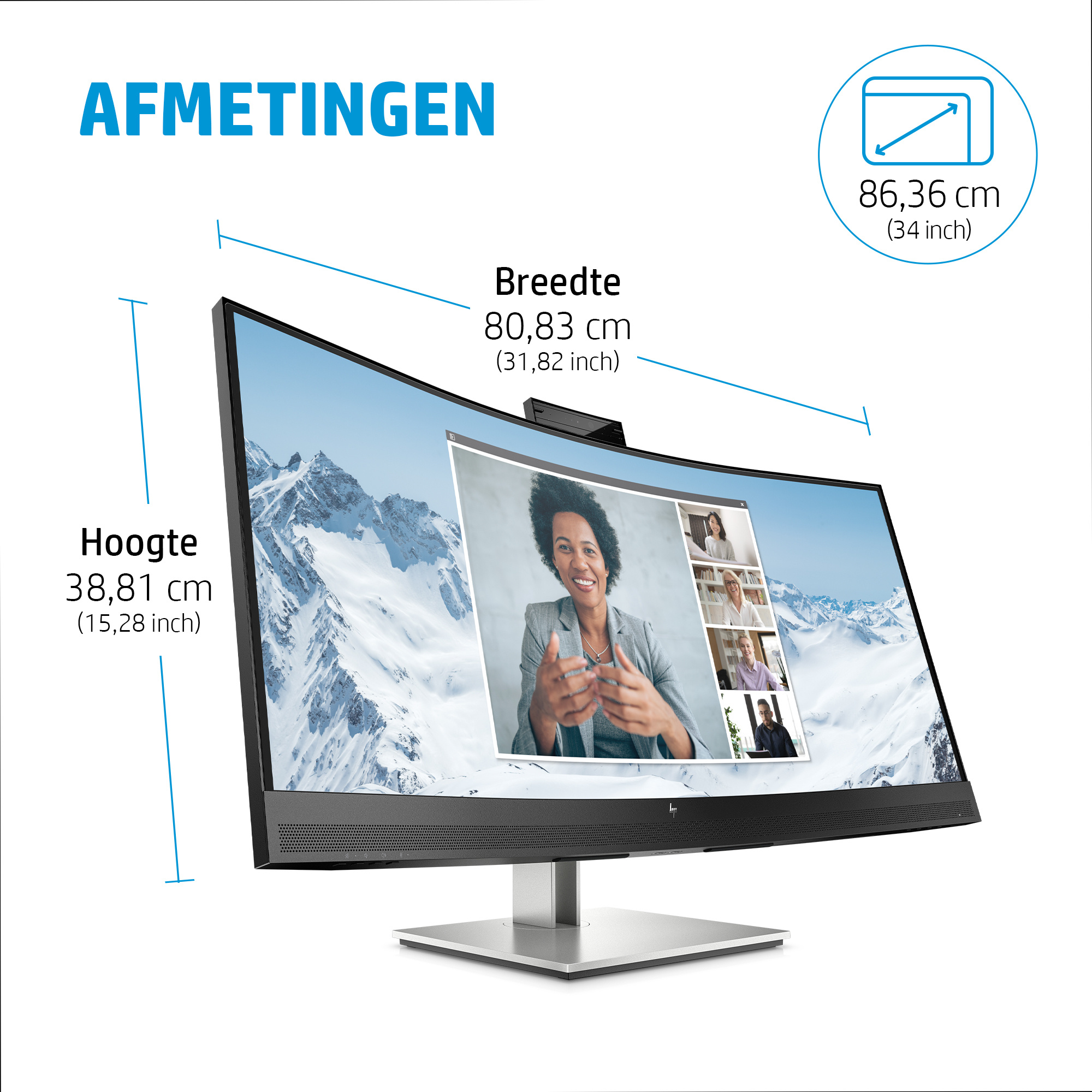 HP Printing & Computing HP E34m G4 34" Curved WQHD Monitor (40Z26AA#ABB)
