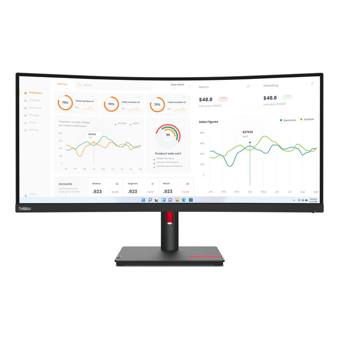 Lenovo Lenovo ThinkVision T34w-30 34" Curved WQHD Monitor (63D4GAT1EU)