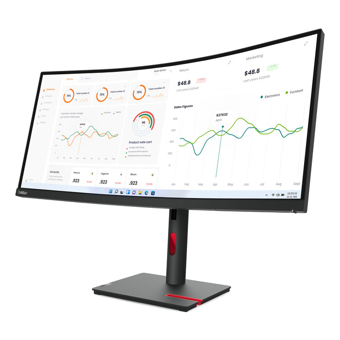 Lenovo Lenovo ThinkVision T34w-30 34" Curved WQHD Monitor (63D4GAT1EU)