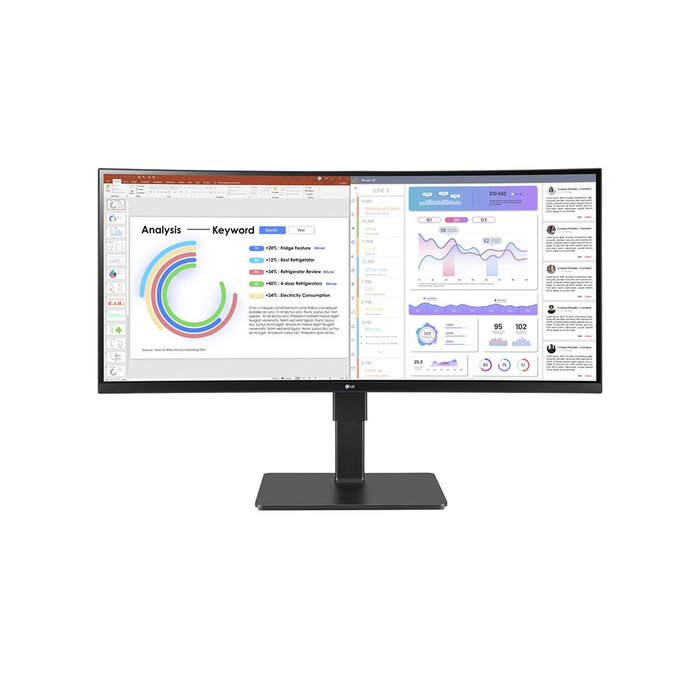 LG Electronics LG 34BQ77QC-B 34" Curved UltraWide WQHD Monitor USB-C Webcam (34BQ77QC-B.AEU)