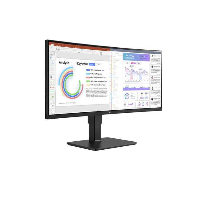 LG Electronics LG 34BQ77QC-B 34" Curved UltraWide WQHD Monitor USB-C Webcam (34BQ77QC-B.AEU)