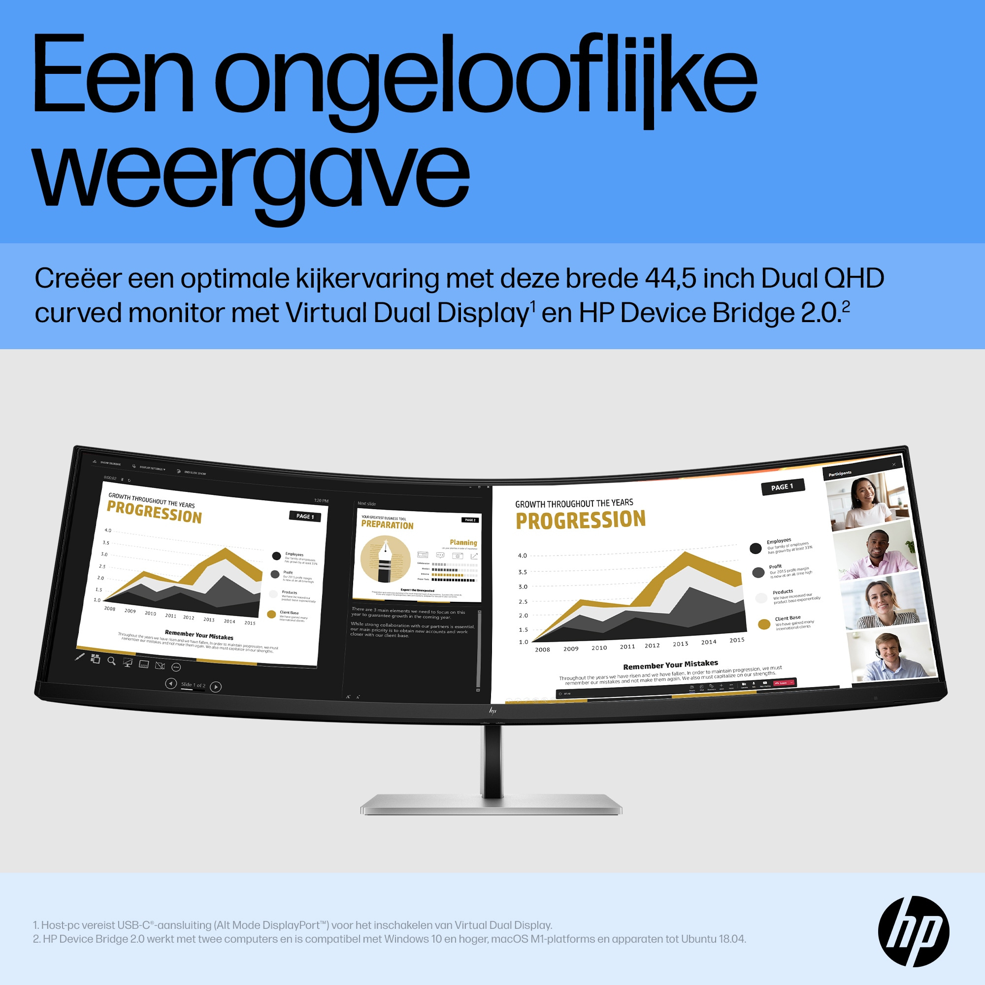HP Printing & Computing HP E45c G5 44.5" DQHD Curved Monitor - 165Hz, USB-C Docking