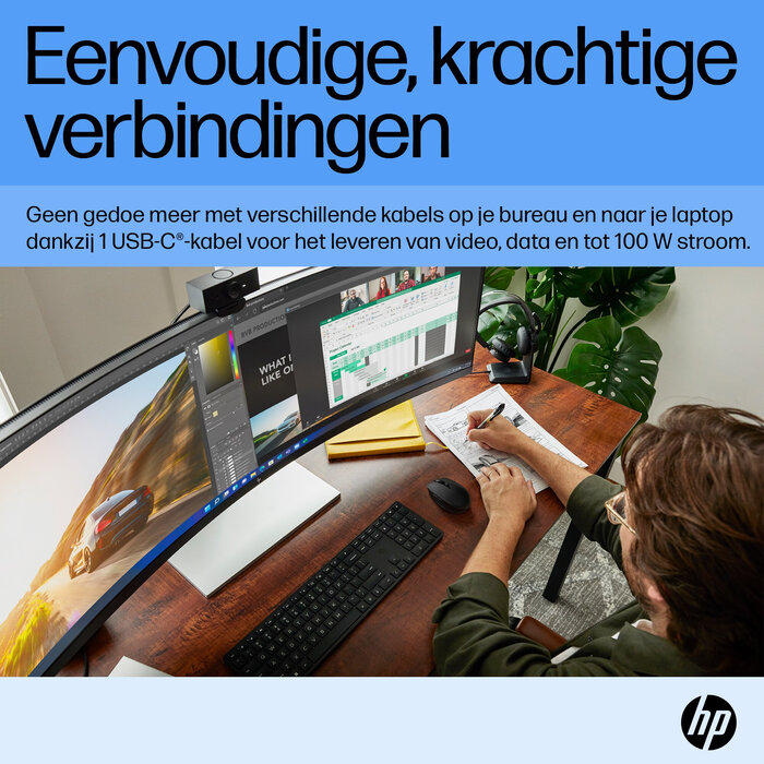 HP Printing & Computing HP E45c G5 44.5" DQHD Curved Monitor - 165Hz, USB-C Docking