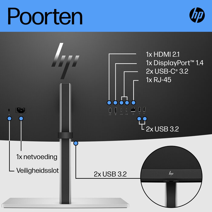HP Printing & Computing HP E45c G5 44.5" DQHD Curved Monitor - 165Hz, USB-C Docking
