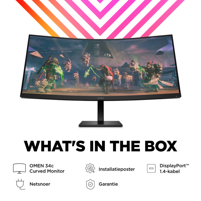 HP Printing & Computing HP OMEN 34c 34" WQHD Curved Gaming Monitor - 165Hz, 1ms