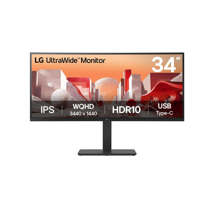 LG Electronics LG 34BA75QE-B 34 inch Curved WQHD IPS Monitor met USB-C Docking 90W