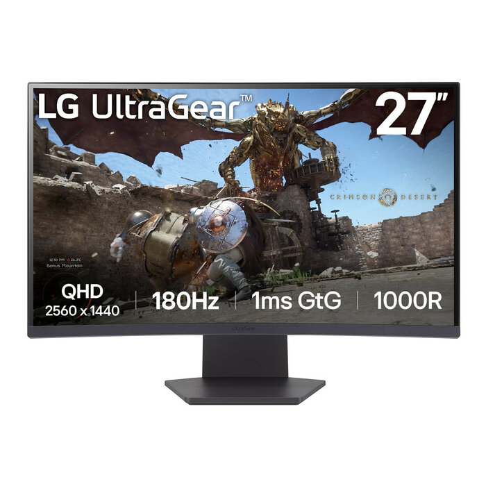 LG Electronics LG 27GS60QC-B 27 inch QHD Gaming Monitor - 1ms - Zwart
