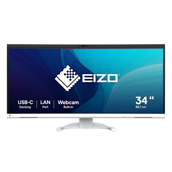Eizo EIZO FlexScan EV3450XC-WT 34" UWQHD Curved Monitor met Webcam en USB-C Docking Wit