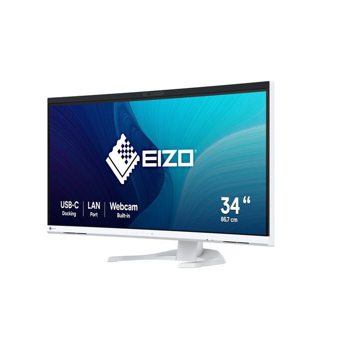 Eizo EIZO FlexScan EV3450XC-WT 34" UWQHD Curved Monitor met Webcam en USB-C Docking Wit
