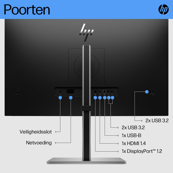 HP Printing & Computing HP E27 G5 - 27 inch Full HD IPS Monitor met USB-hub