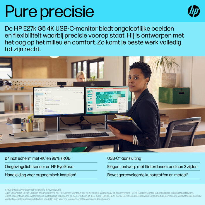 HP Printing & Computing HP E27k G5 27 inch 4K USB-C Monitor (6N4C4AA#ABB)