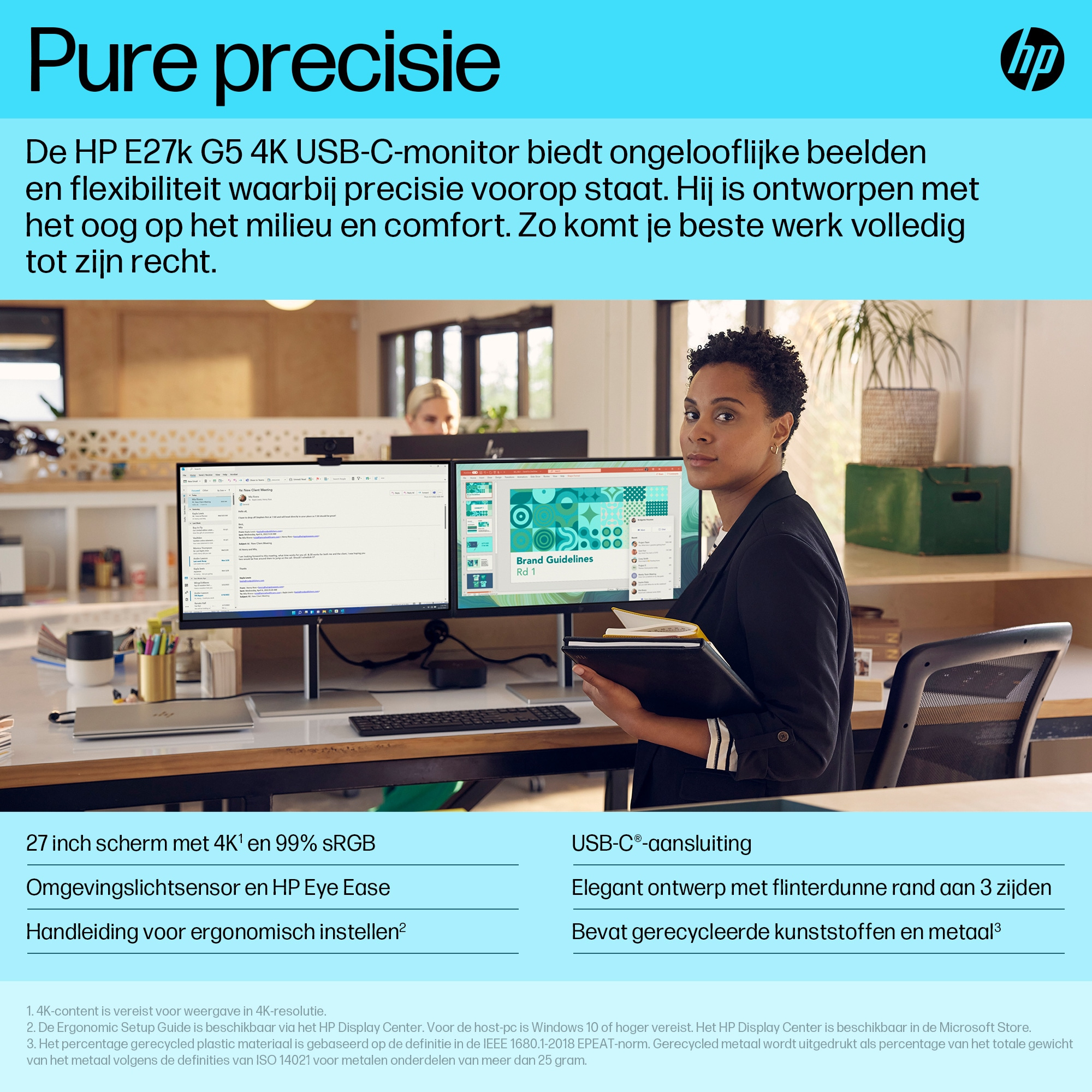 HP Printing & Computing HP E27k G5 27 inch 4K UHD USB-C Docking Monitor (6N4C4AA#ABB)