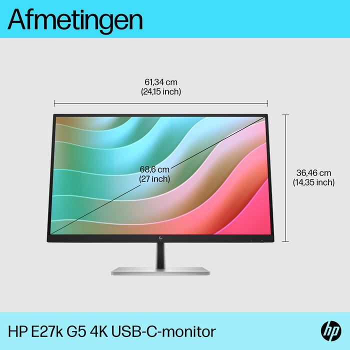 HP Printing & Computing HP E27k G5 27 inch 4K USB-C Monitor (6N4C4AA#ABB)