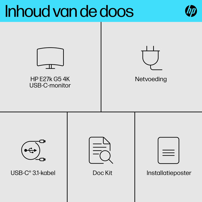 HP Printing & Computing HP E27k G5 27 inch 4K USB-C Monitor (6N4C4AA#ABB)