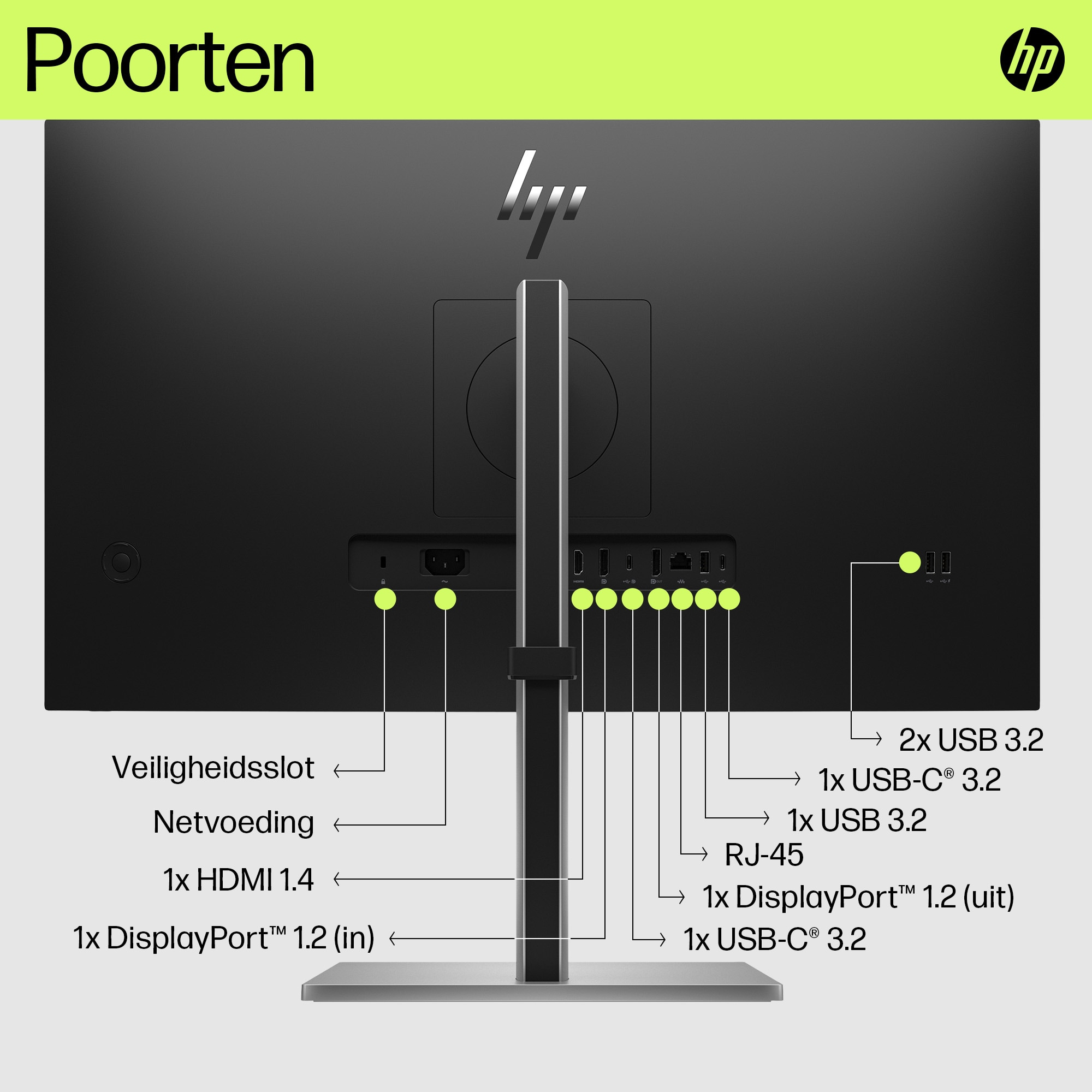 HP Printing & Computing HP E27u G5 27 inch QHD USB-C Monitor - Ergonomisch en Oplaadfunctie