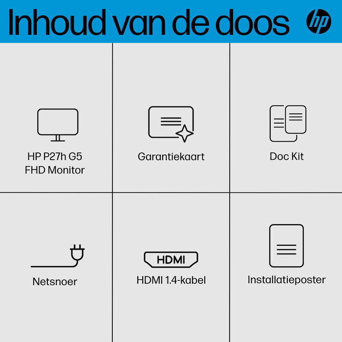 HP Printing & Computing HP P27h G5 27 inch Full HD IPS Monitor met Ergonomische Voet