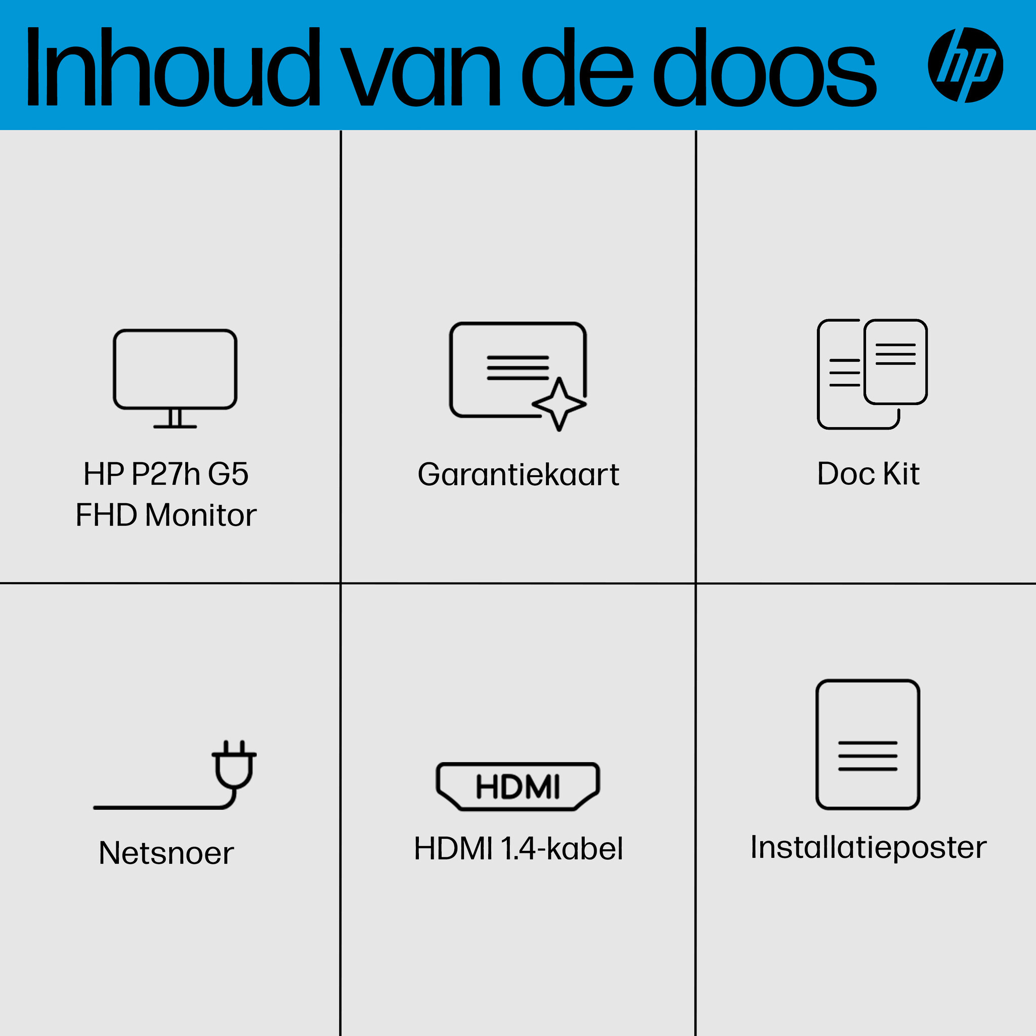HP Printing & Computing HP P27h G5 27 inch Full HD IPS Monitor met Ergonomische Voet