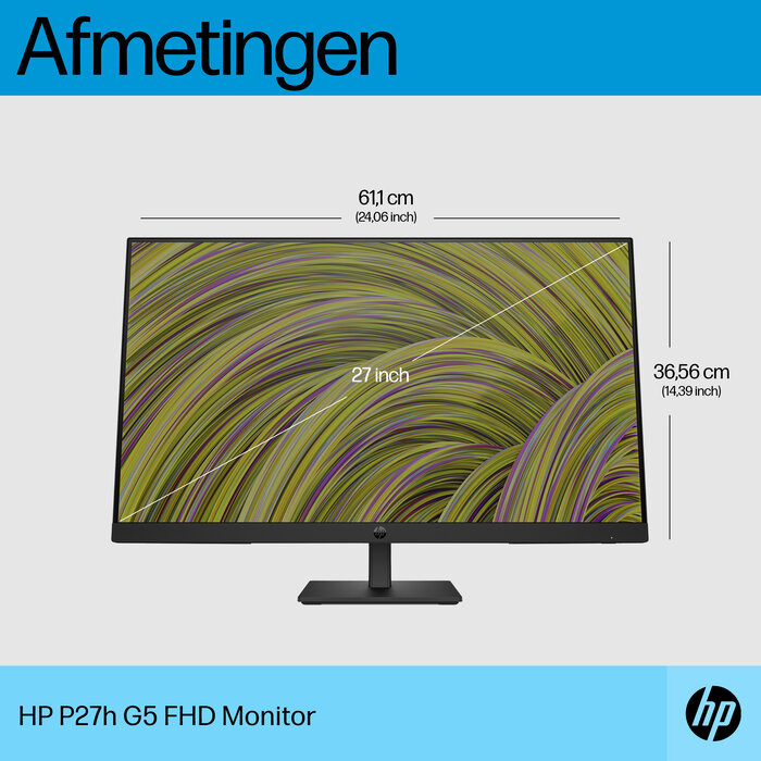HP Printing & Computing HP P27h G5 27 inch Full HD IPS Monitor met Ergonomische Voet