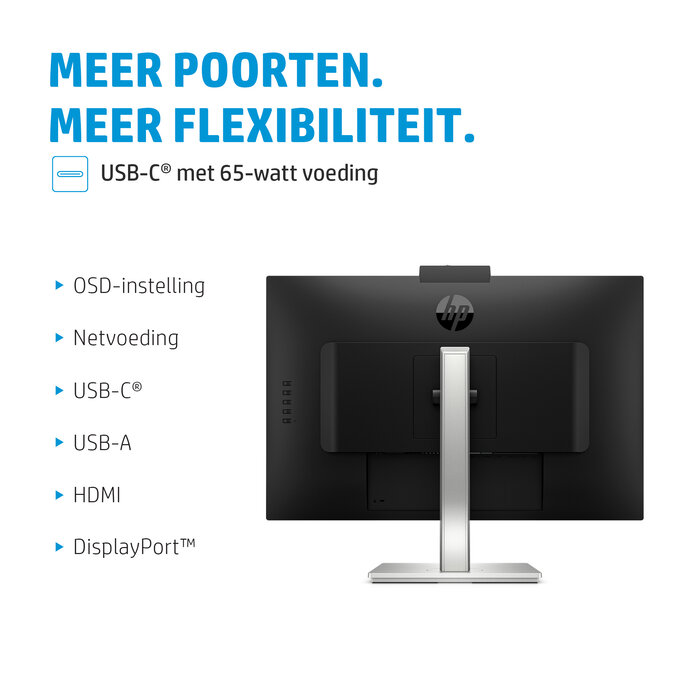 HP Printing & Computing HP E27m G4 27 inch QHD Conferencing Monitor met Webcam & USB-C Docking