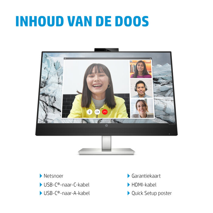 HP Printing & Computing HP E27m G4 27 inch QHD Conferencing Monitor met Webcam & USB-C Docking