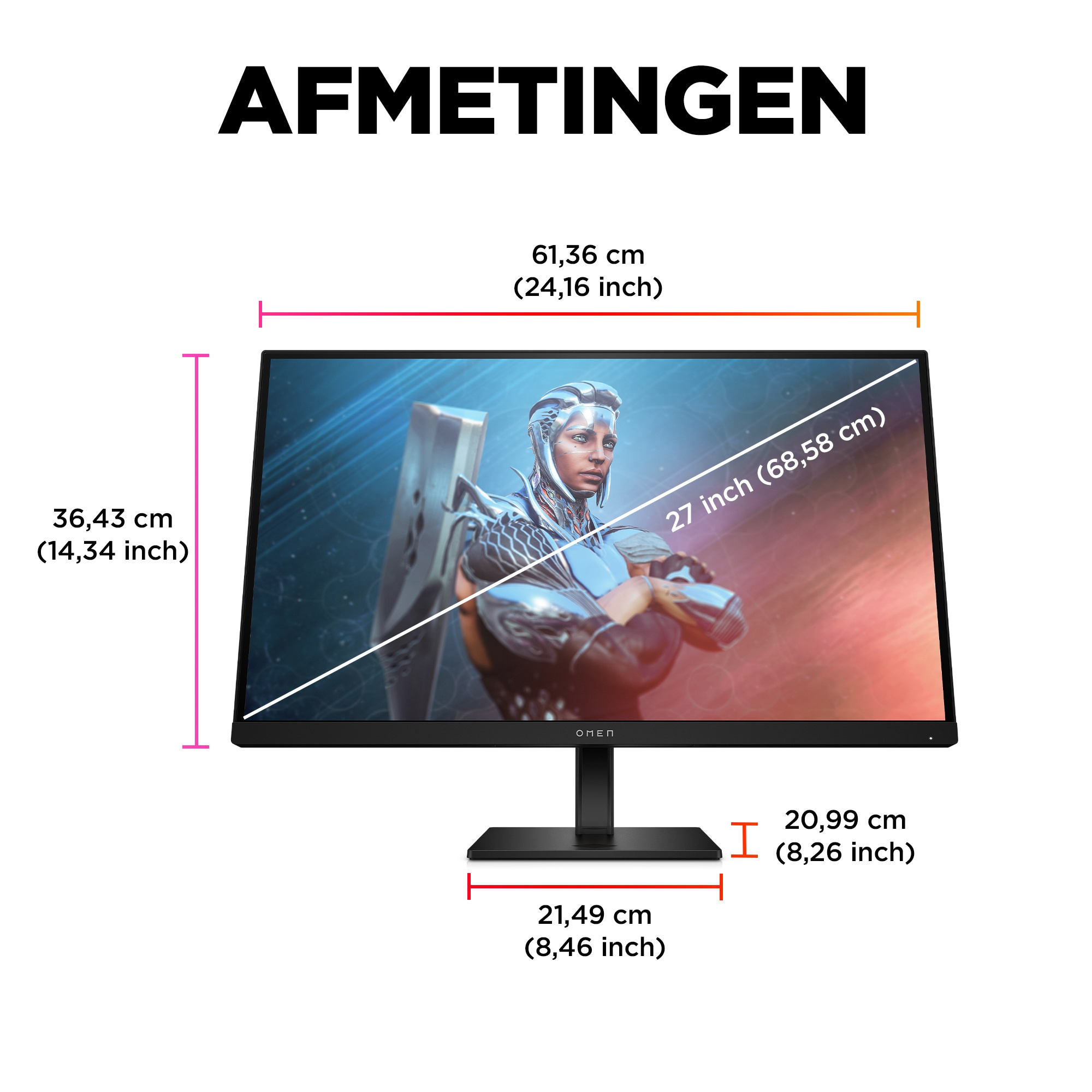 HP Printing & Computing HP OMEN 27 Gaming Monitor - 27 inch - 165Hz - 1ms - Full HD