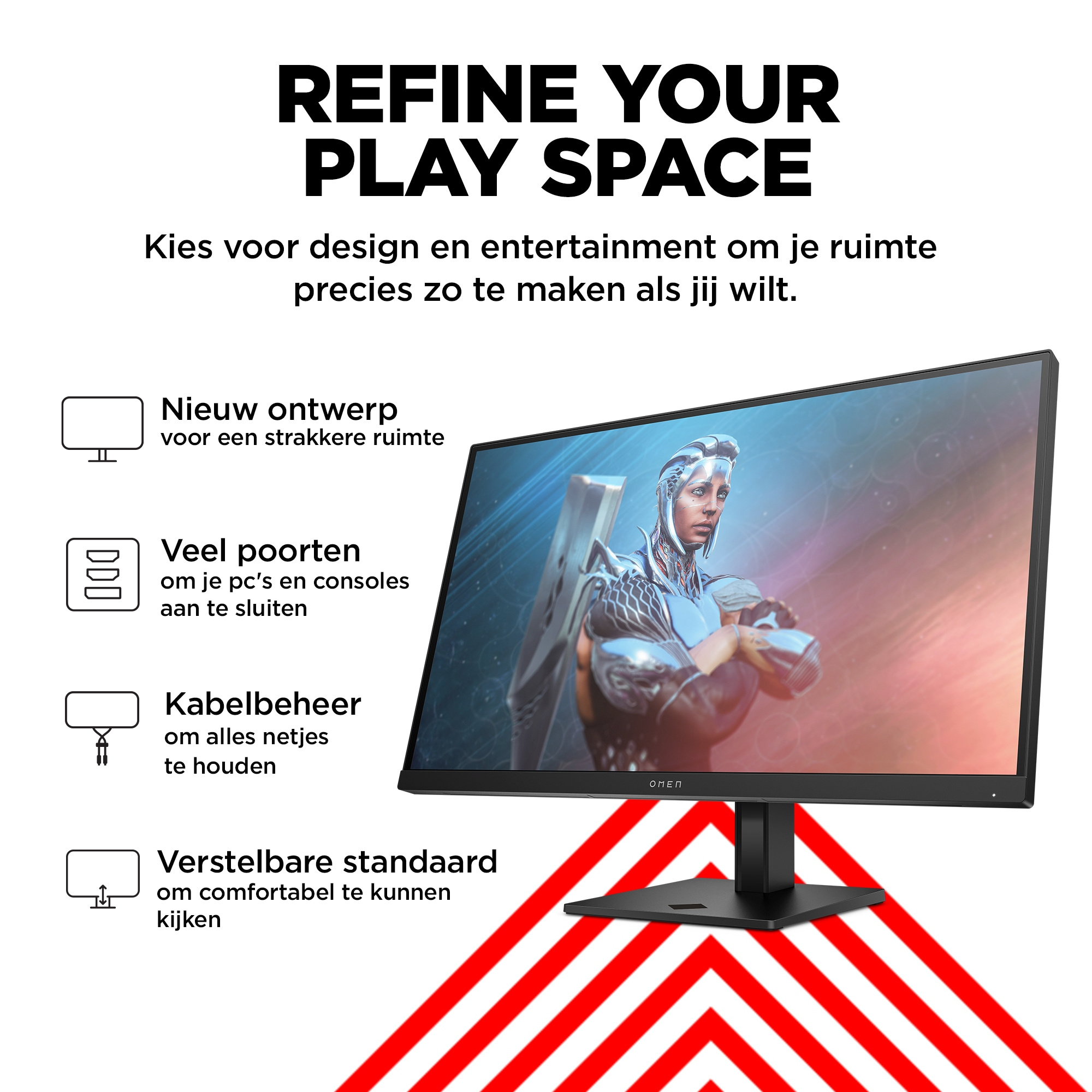 HP Printing & Computing HP OMEN 27 Gaming Monitor - 27 inch - 165Hz - 1ms - Full HD