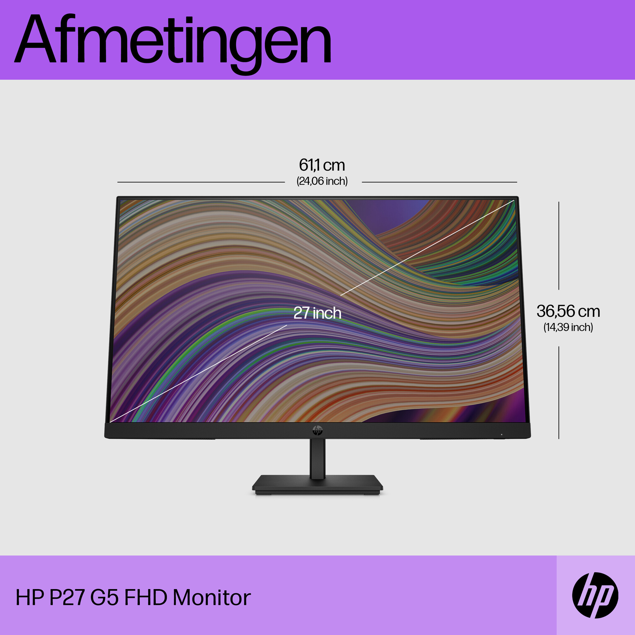 HP Printing & Computing HP P27 G5 27 inch Full HD IPS Monitor (64X69AA#ABB)
