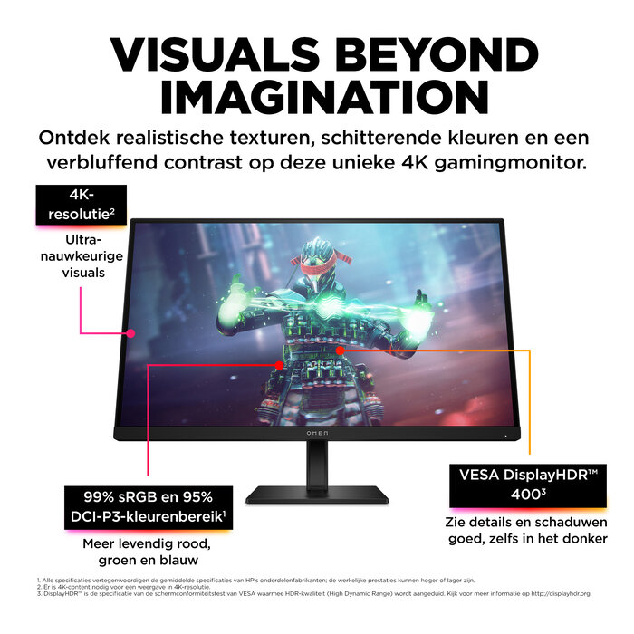 HP Printing & Computing OMEN by HP 27k 27 inch 4K UHD 144Hz Gaming Monitor - 1ms - HDMI 2.1