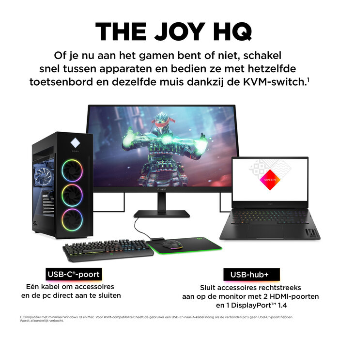 HP Printing & Computing OMEN by HP OMEN by 27 inch UHD 144 Hz gamingmonitor - OMEN 27k, 68,6 cm (27"), 3840 x 2160 Pixels, 4K Ultra HD, LCD, 1 ms, Zwart