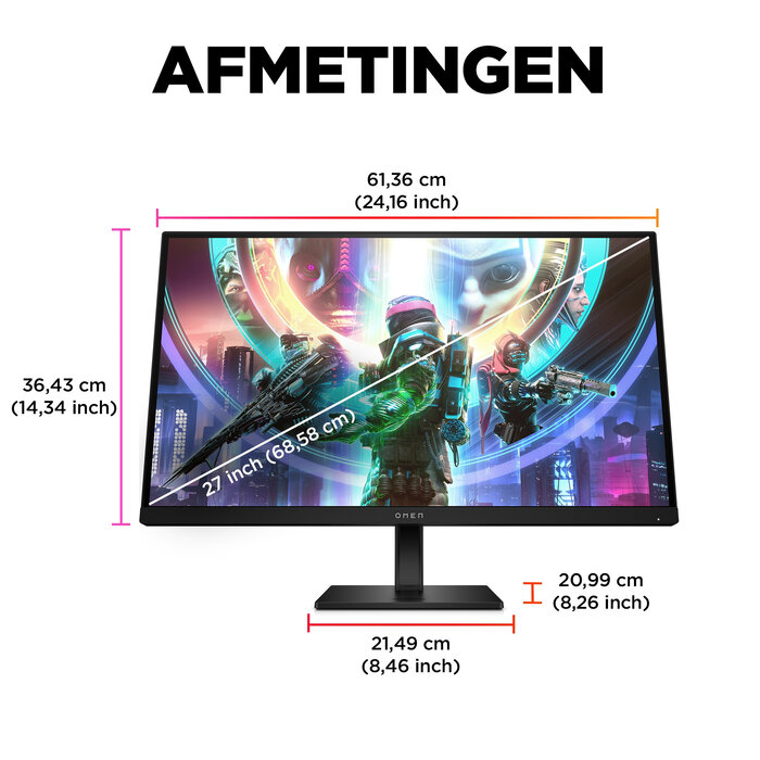 HP Printing & Computing HP OMEN 27qs 27 inch QHD Gaming Monitor - 240Hz, 1ms IPS