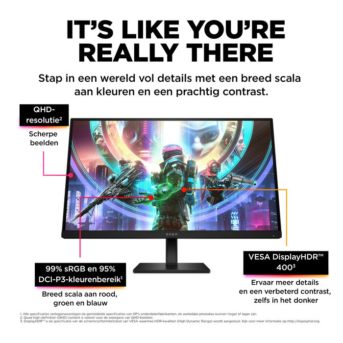 HP Printing & Computing HP OMEN 27qs 27 inch QHD Gaming Monitor - 240Hz, 1ms IPS