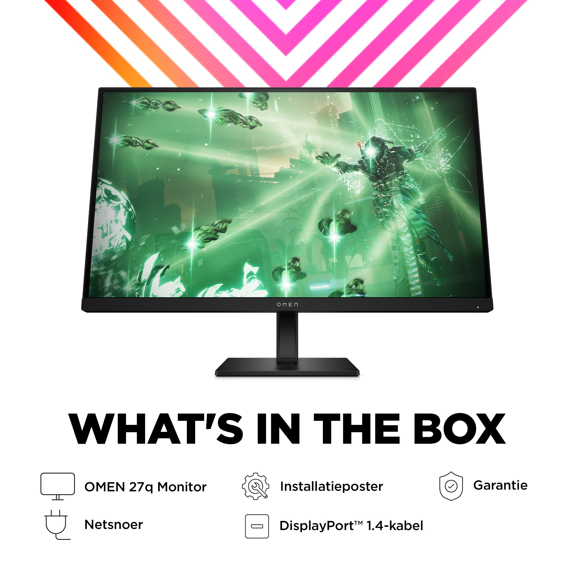 HP Printing & Computing HP OMEN 27q 27 inch QHD Gaming Monitor - 165Hz - 1ms - IPS Paneel - Zwart