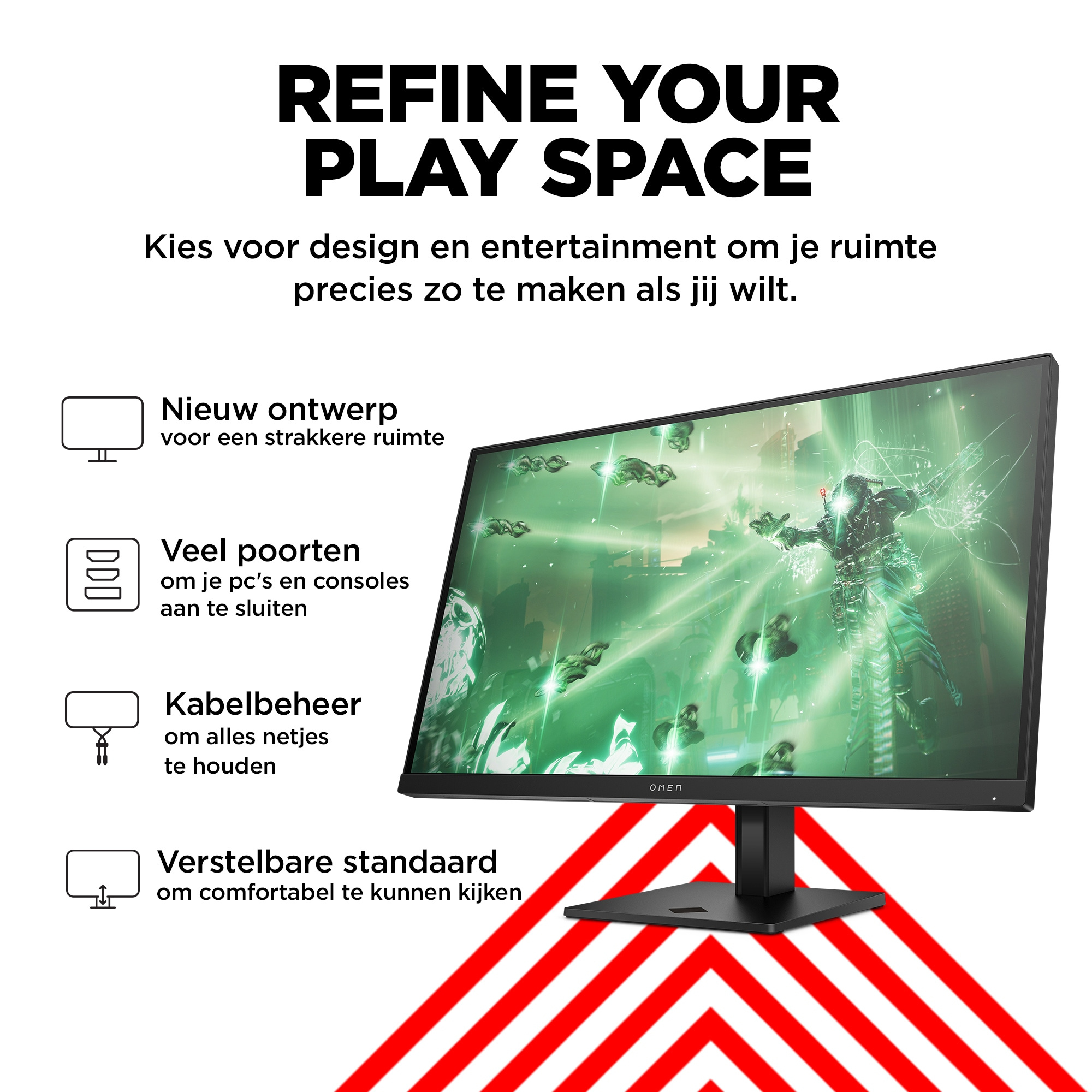 HP Printing & Computing HP OMEN 27q 27 inch QHD Gaming Monitor - 165Hz - 1ms - IPS Paneel - Zwart