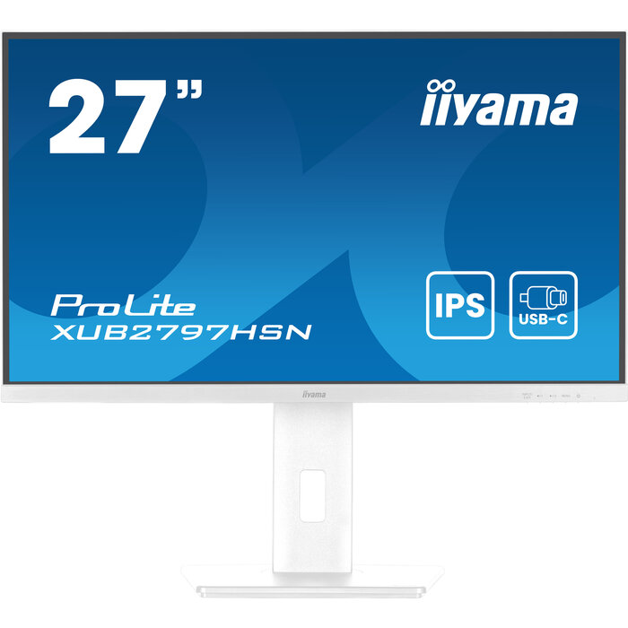 iiyama iiyama ProLite XUB2797HSN-W2 27" Full HD IPS Monitor - USB-C Dock & KVM-switch - Wit