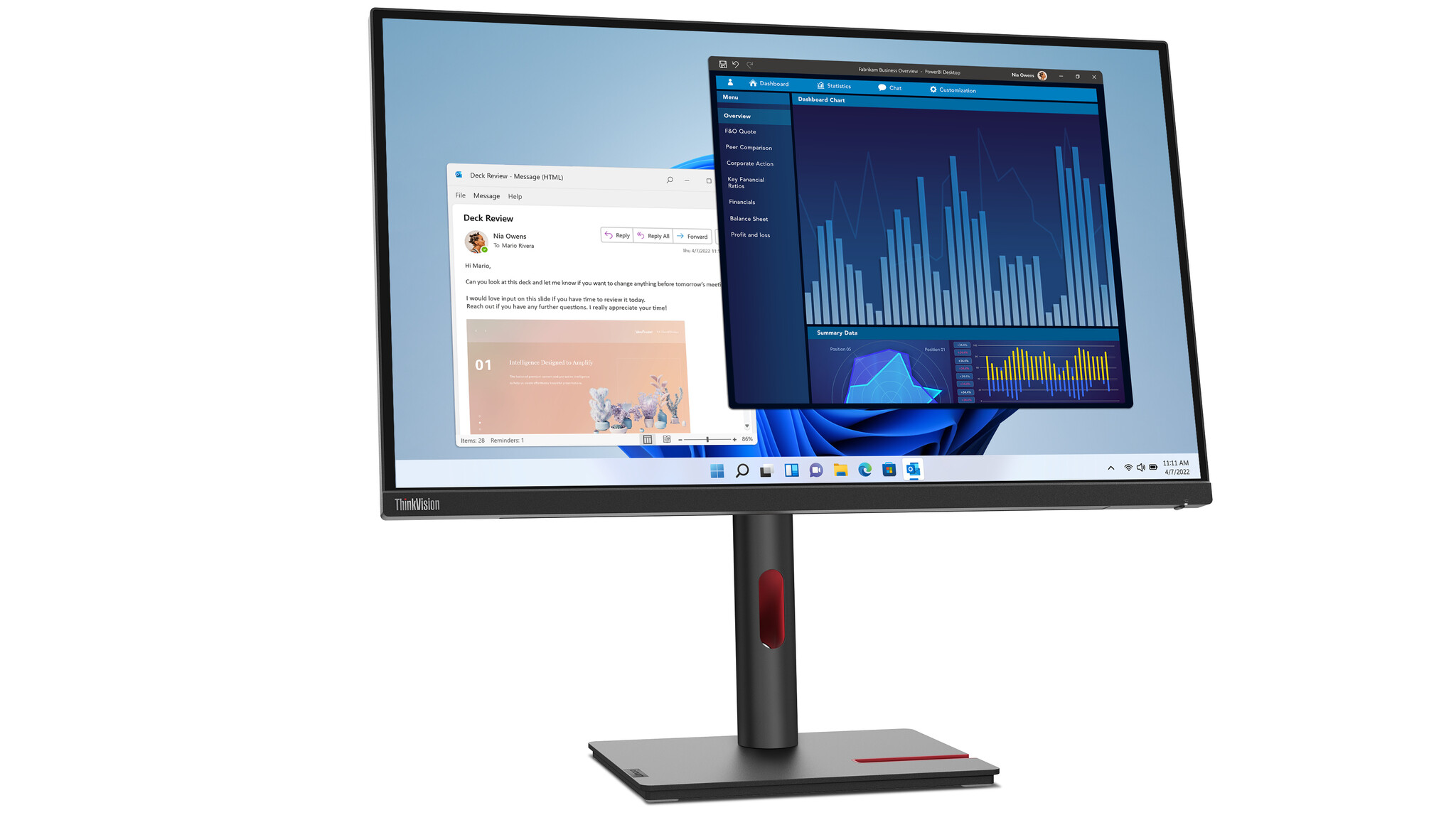 Lenovo Lenovo ThinkVision T27p-30 27 inch 4K UHD IPS USB-C Monitor, foto 3 van 6