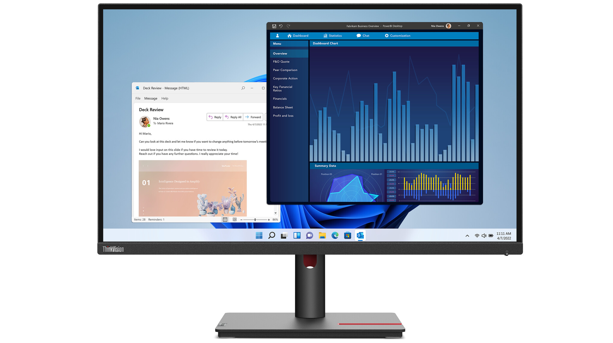 Lenovo Lenovo ThinkVision T27p-30 27 inch 4K UHD IPS USB-C Monitor, foto 5 van 6