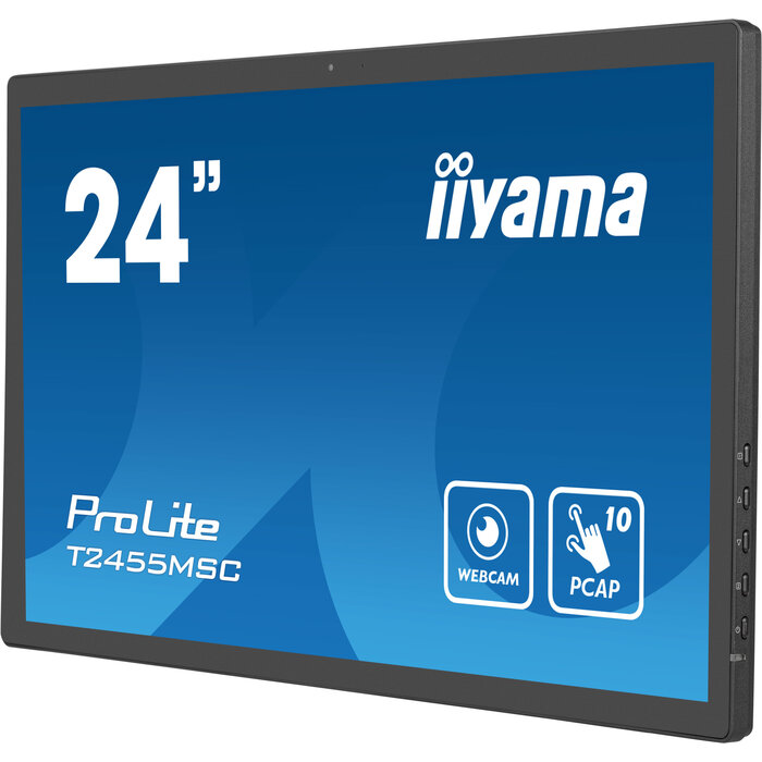 iiyama iiyama ProLite T2455MSC-B1 24" IPS Full HD Touchscreen Monitor met Webcam