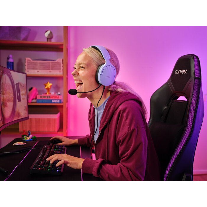Trust Trust GXT 489P Fayzo Gaming Headset - Bedrade Headset - Zwart/Paars
