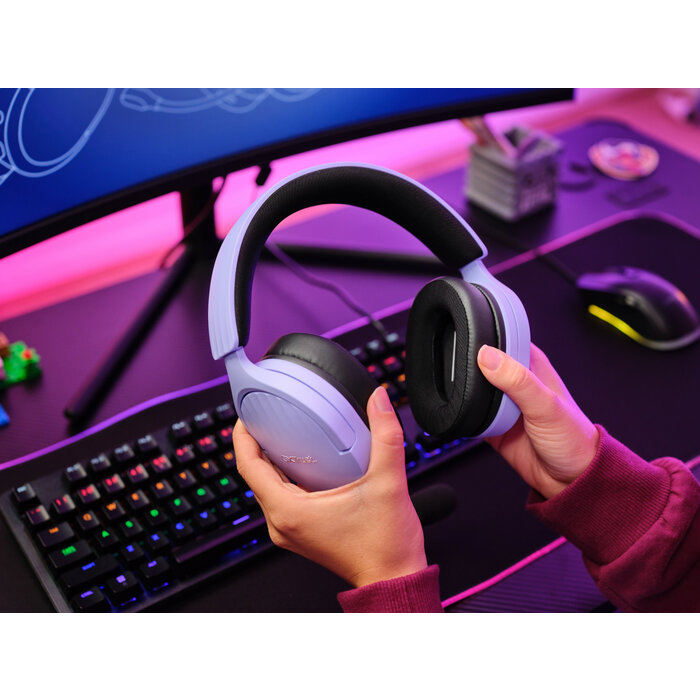 Trust Trust GXT 489P Fayzo Gaming Headset - Bedrade Headset - Zwart/Paars
