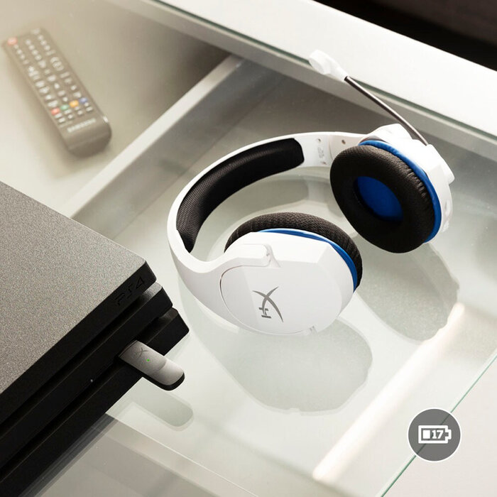 HyperX HyperX Cloud Stinger Core Wireless Gaming Headset voor PS5 en PS4 - Wit/Blauw