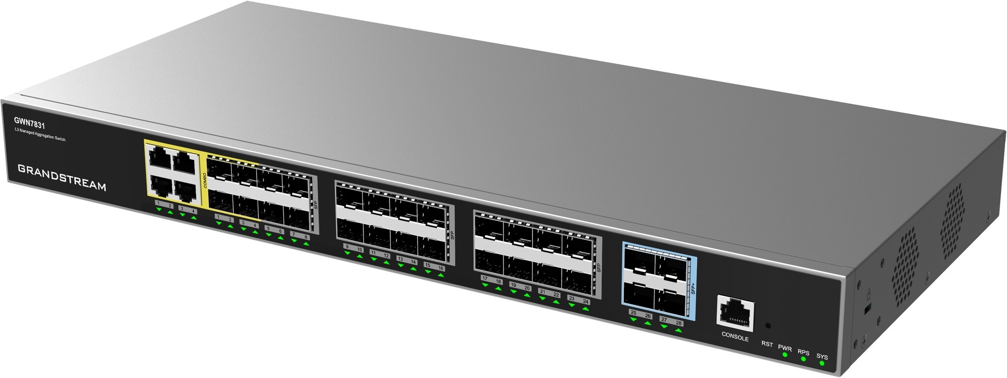 Grandstream Grandstream GWN7831 Layer 3 Managed Aggregatieswitch met 10G SFP+