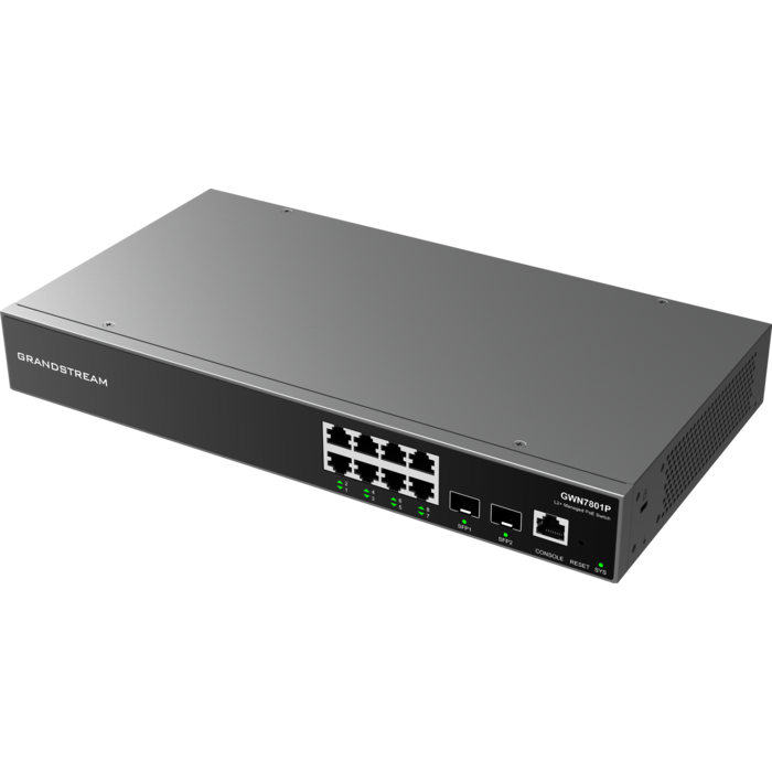 Grandstream Grandstream GWN7801P Layer 2+ Managed 8-Poorts PoE+ Switch (120W, 2x SFP)
