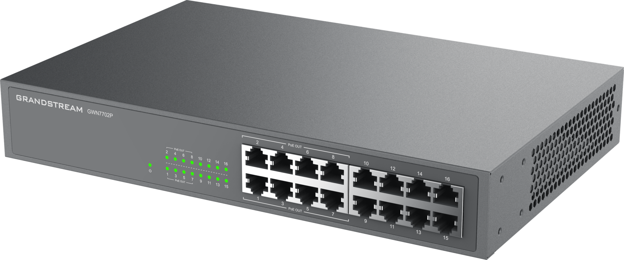 Grandstream Grandstream GWN7702P 16-Port Gigabit Unmanaged Switch met 180W PoE+ en SFP