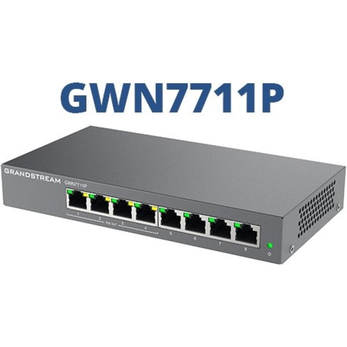 Grandstream Grandstream GWN7711P 8-Poorts Gigabit PoE+ Switch 60W (GWN7711P)