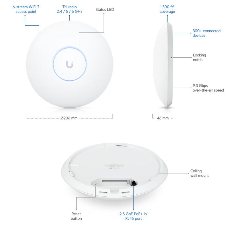 Ubiquiti Ubiquiti UniFi U7 Pro 5-Pack - WiFi 7, 6 GHz Support