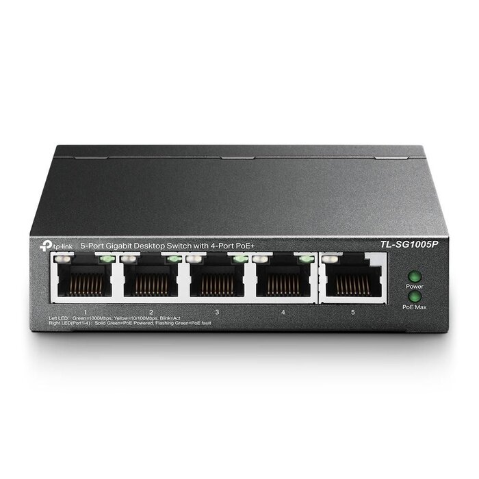 TP-Link TP-Link TL-SG1005P 5-Poort Gigabit Switch met 4x PoE (56W)