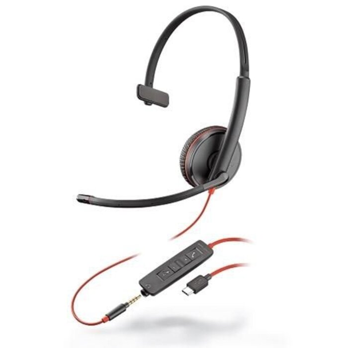 Poly Plantronics Blackwire C3215 Mono Headset - USB-C & 3.5mm - Noise Cancelling